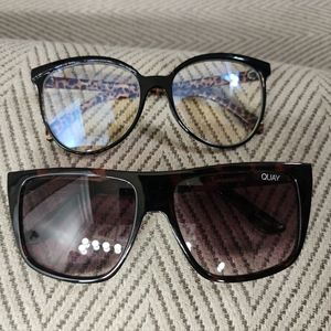 Quay Australia Incognito Square Sunglasses and Blue Light glasses 2 pairs